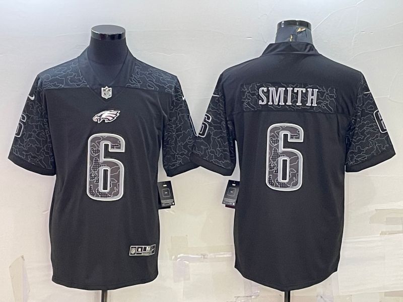 Men Philadelphia Eagles #6 Smith Black Reflector 2022 Nike Limited NFL Jersey